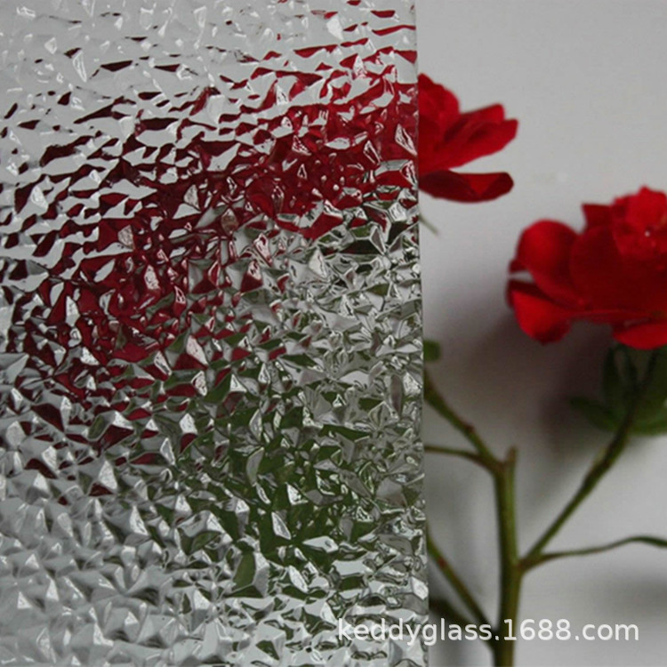 4-8mm 透明 蓝色 绿色 香梨长虹压花玻璃室内装饰隔断压花钢化