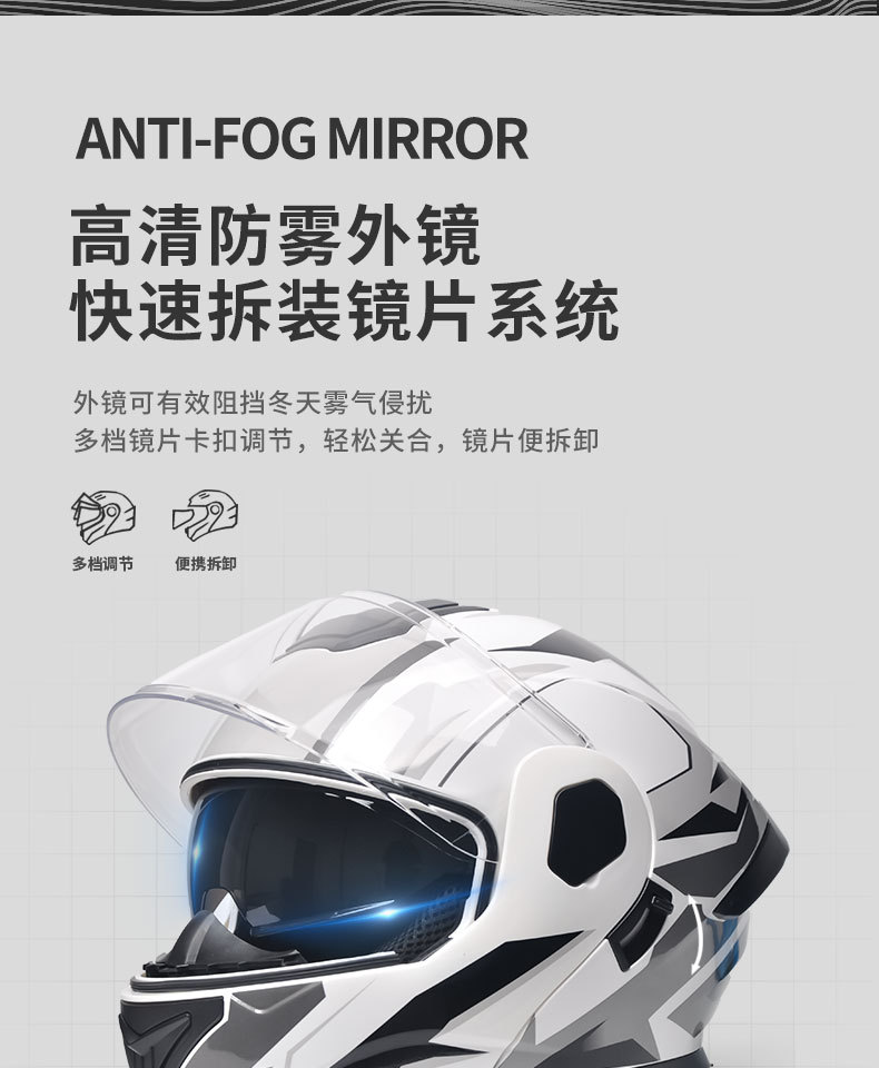 Foreign Trade Dot Certified Motorcycle Helmet, Motorcycle Full-Face Helmet, Personalized Four-Season Electric Vehicle Safety Helmet, Large Tail Fin Revealed