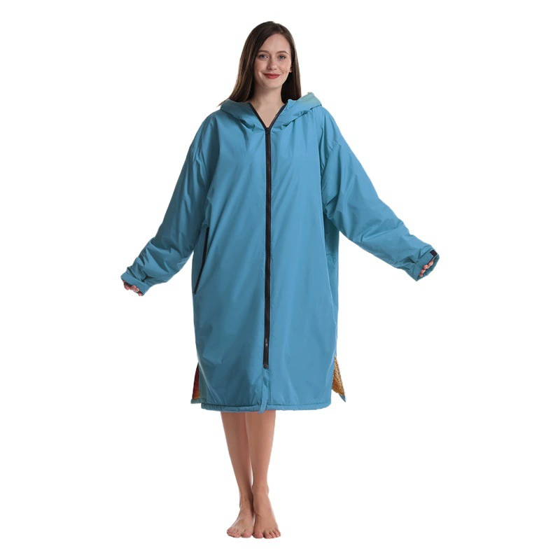 MUTAO утолщенный хлопковый бархатный теплый водонепроницаемый плащ с капюшоном банное полотенце для дайвинга, серфинга, плавания, ветрозащитный сменный халат