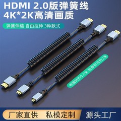 ソースファクトリー HDMI to Mini Microhdmi エルボスプリング伸縮式 4K60HZ 高解像度オーディオ同期