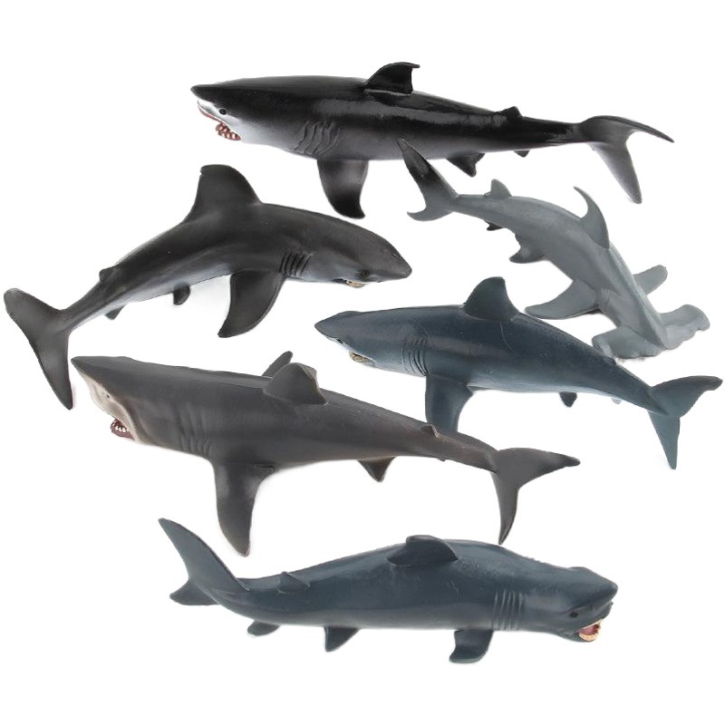 Venta caliente transfronteriza modelo animal marino juguete simulación sólida tiburón ballena delfín criatura submarina juguete