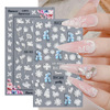 Three dimensional sticker for manicure, white adhesive nail stickers for nails, suitable for import, new collection, lace dress, flowered