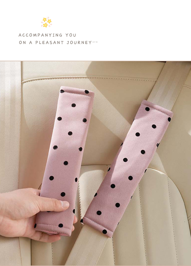 Cute Polka Dot Car Shoulder Pads, Soft Anti-Wear Car Shoulder Pads, Women's Car Seat Belt Shoulder Pads, Good Products Wholesale