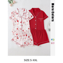 A 28299 Print Short Pajama Set ӡ������̿�˯���׿羳��