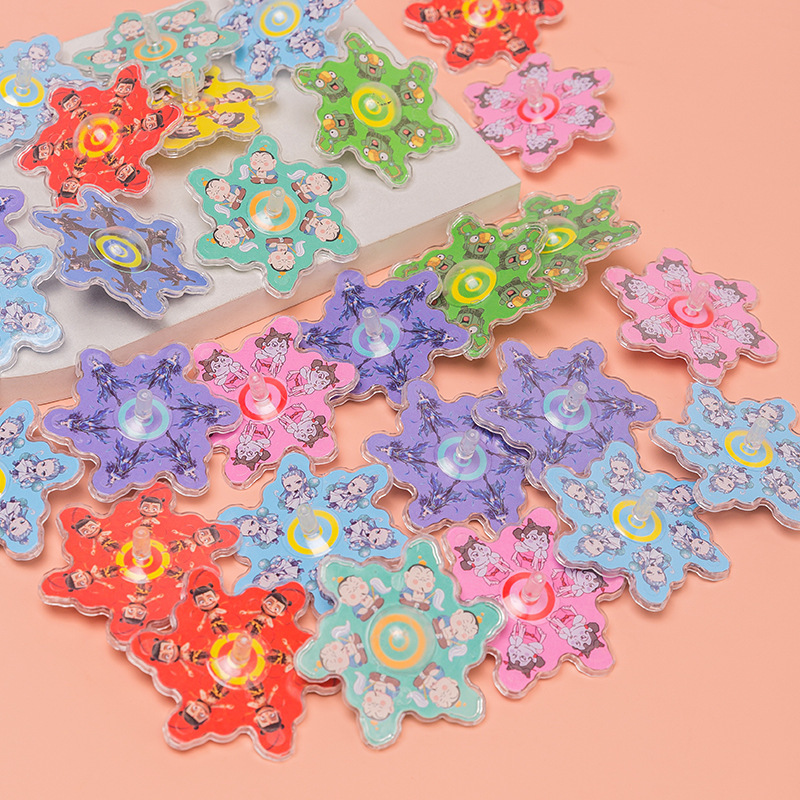 幼儿园小学生创意玩具礼品动感网红手指地转哪吒陀螺异形花边陀螺|undefined