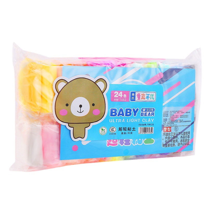 Barro de color explosivo, arcilla ultraligera, juego al por mayor de 24 colores, jardín de infantes, arcilla espacial para niños, fabricante de plastilina hecha a mano