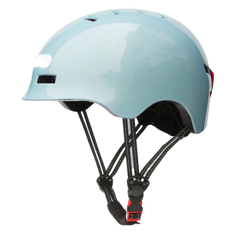 Inteligente monopatín casco de bicicleta con luz montar batería carretera eléctrica coche conducción montaña cueva exploración deportes