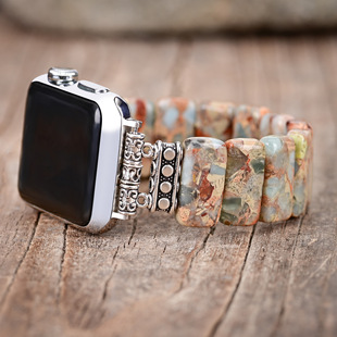 Cross-border e-commerce supply Shoushan color hand row stone strap Apple elastic rope strap bohemian style bracelet