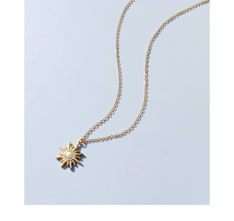 1 Stück Einfacher Stil Sonne Titan Stahl Überzug Halskette Mit Anhänger display picture 1