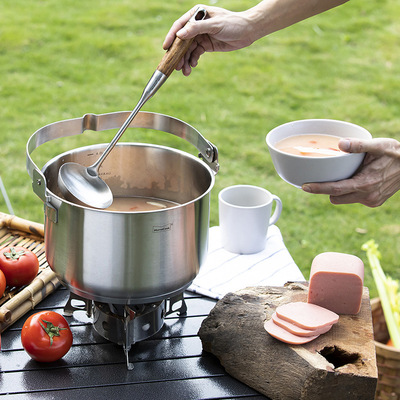 汤锅304不锈钢炖锅野外炊具野餐露营便携锅野炊用品装备锅具炉灶