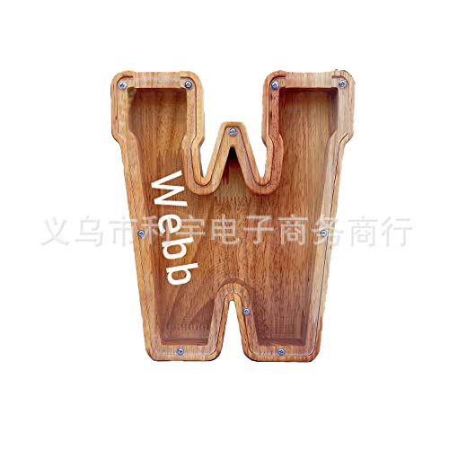 Los fabricantes suministran nuevas huchas de letras inglesas de madera grandes transfronterizas, huchas de vidrio transparente, logotipos imprimibles