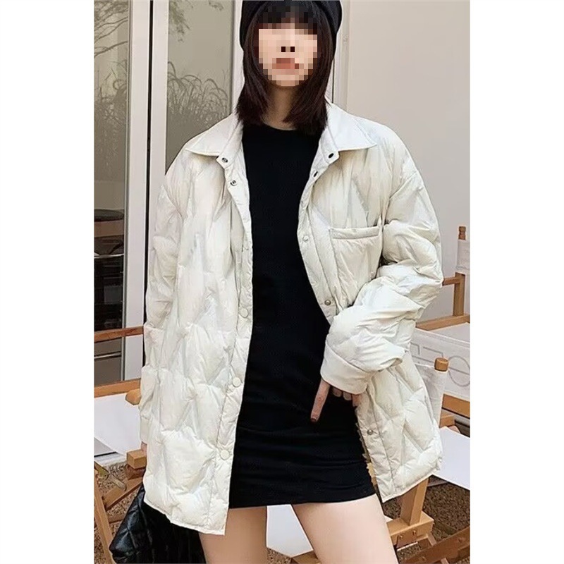 2025秋冬特惠气质百搭POLO领白鸭绒外套宽松大码轻薄休闲羽绒服女