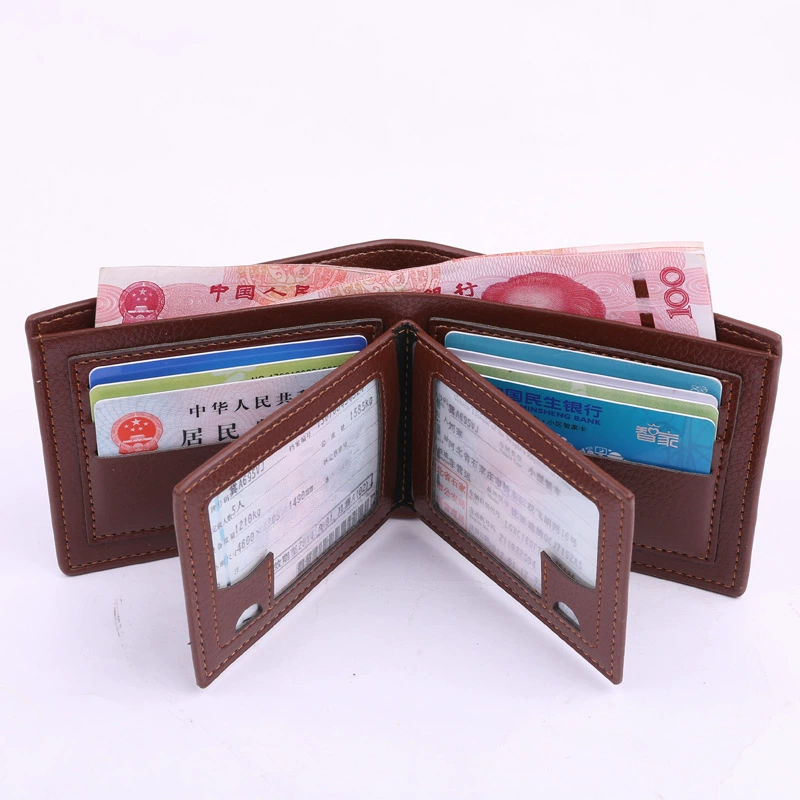 Polyurethane short wallet, card holder for driver's license