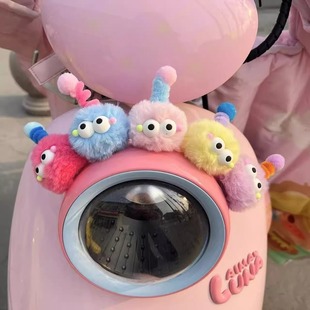 Cute Three-Dimensional Monster Fur Ball Electric Car Decoration Small Accessories Battery Car Decoration Doll No.9 Car Lamp Decoration