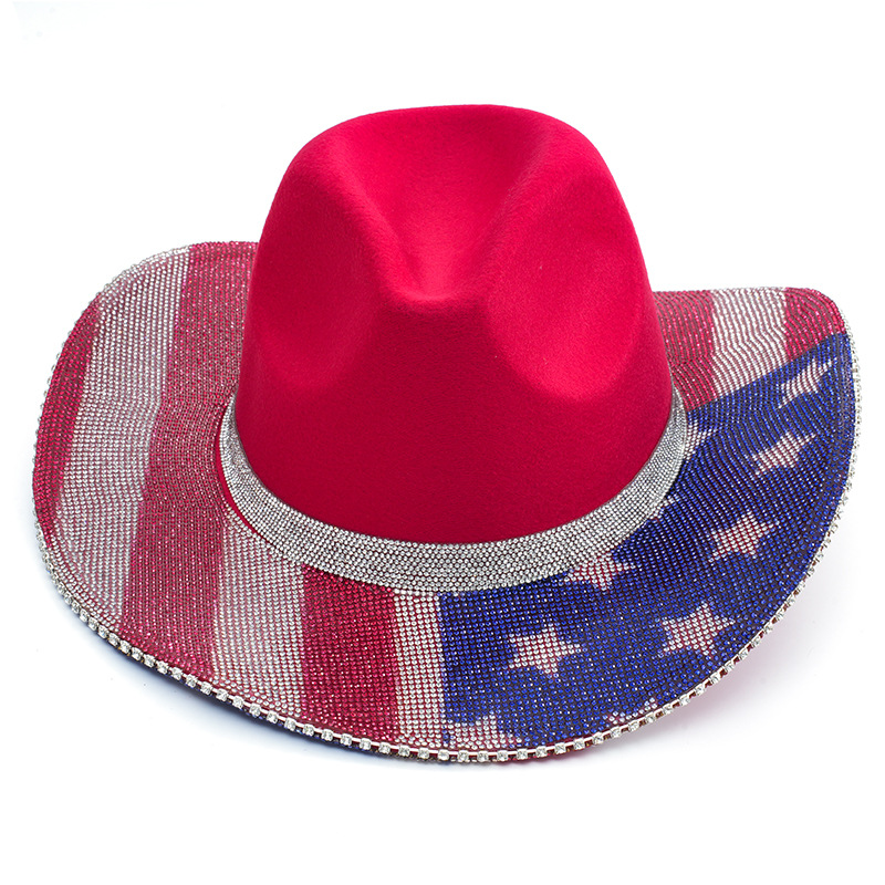 Bandera occidental sombrero vaquero sombrero estrella de verano sombrero de jazz sombrero de baile sombrero de estilo retro sombrero de protección solar gran檐