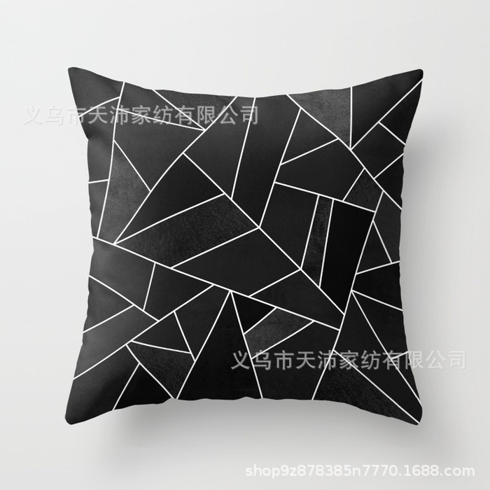 Funda de almohada personalizada con logotipo corporativo, funda de cojín geométrica de Amazon, terciopelo piel de melocotón, cojín para sofá de sala de estar, moderno y minimalista