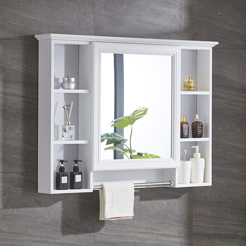 Bathroom mirror cabinet Wall Mount Mirror box Shelf Restroom Mirror child waterproof Storage Storage cabinet TOILET