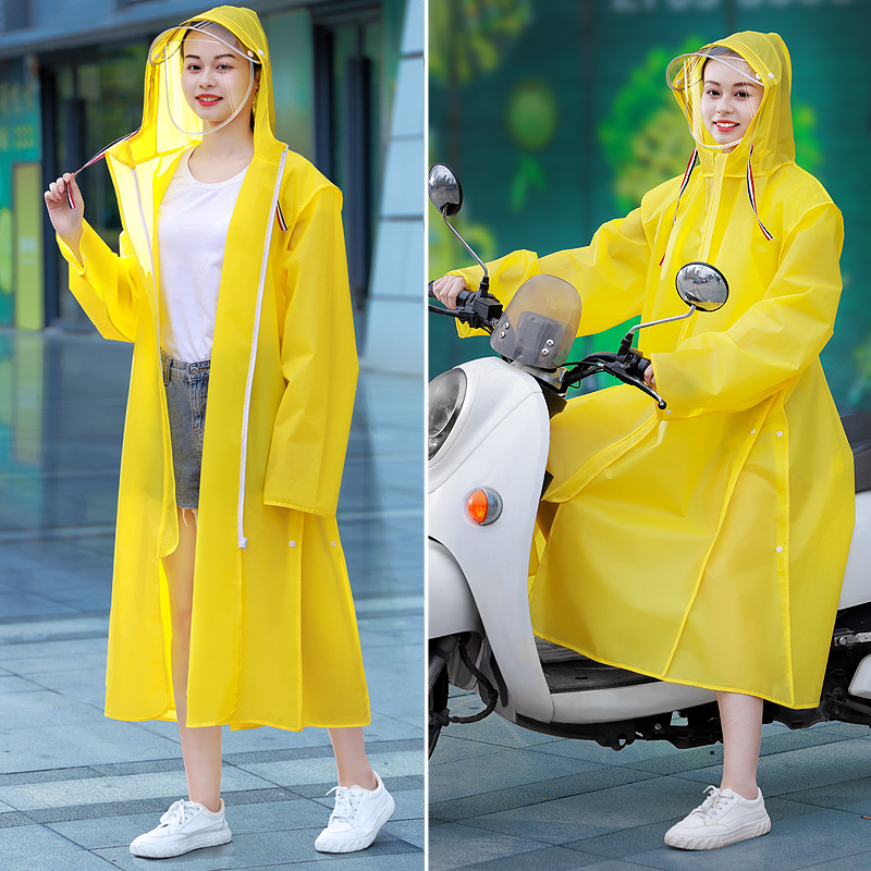Moda impermeable abrigo hombres y mujeres engrosada adulto portátil impermeable al aire libre viaje de una sola pieza no desechable Eva poncho