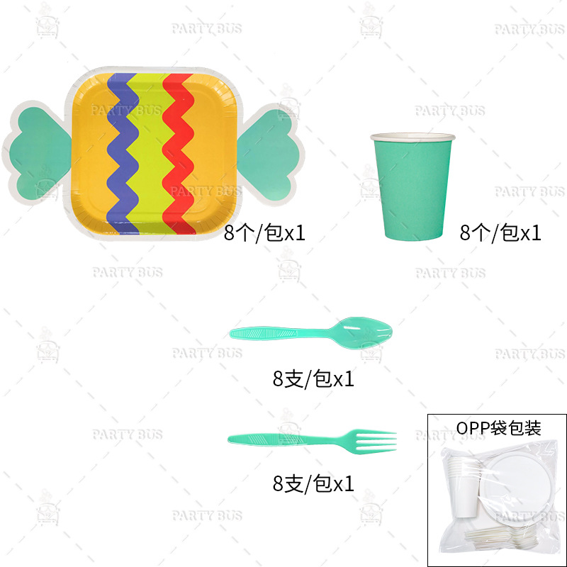 Set de vajilla desechable para fiestas, platos y cubiertos especiales, ideal para eventos