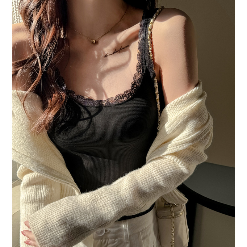 Threaded Modal All-match Lace Base Small Camisole Women's Inner Sexy Slim-fit Hot Girl Design Top Threaded Modal All-match Lace Base Small Camisole Women's Inner Sexy Slim-fit Hot Girl Design Top