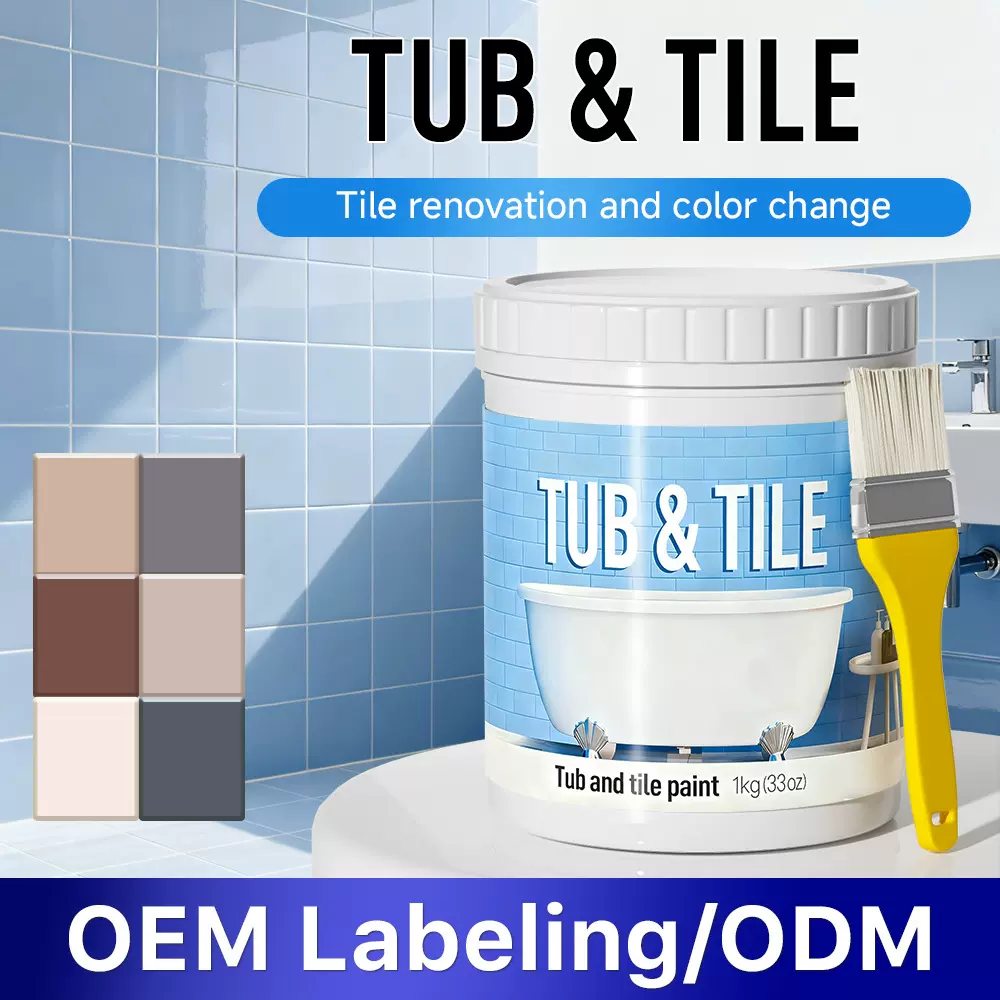 跨境亚马逊瓷砖改色漆玻璃陶瓷浴室缸翻新卫生间水性漆室内瓷砖漆