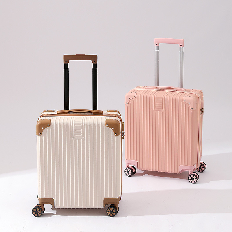 Luggage Suitcase 18inch Small Carry-On Suitcase 14inch Cosmetic Case Storage Bag Retro Password Lock Travel Trolley Case Lightweight