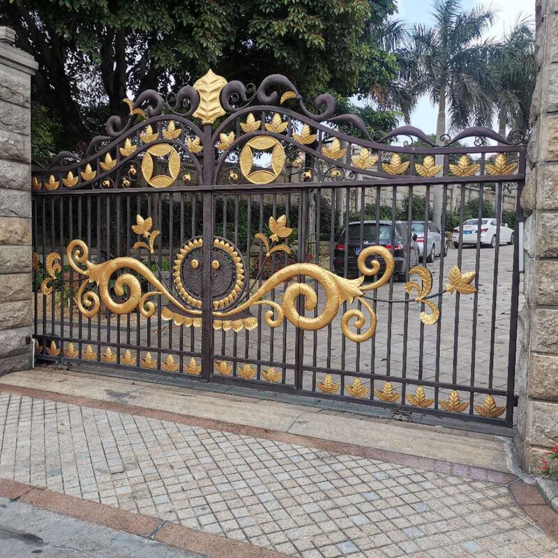 Factory Direct Supply Villa Gate Courtyard Iron Door Enclosure European Courtyard Manual Double Open Outdoor Iron Gate Factory Direct Supply Villa Gate Courtyard Iron Door Enclosure European Courtyard Manual Double Open Outdoor Iron Gate