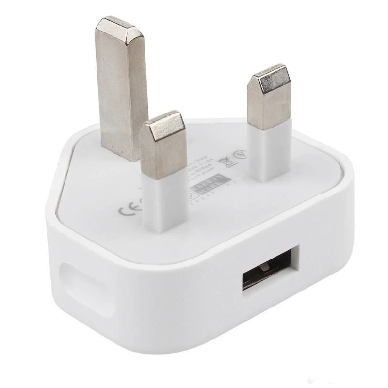 Зарядное устройство для мобильного телефона 5V1A, plug треугольный в стиле Британский - стиль Гонконг - адаптер с одной USB-розеткой