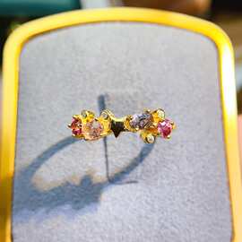 工厂批发爆款天然尖晶石戒指S925银镶嵌主石3*4热销欧美一件代发