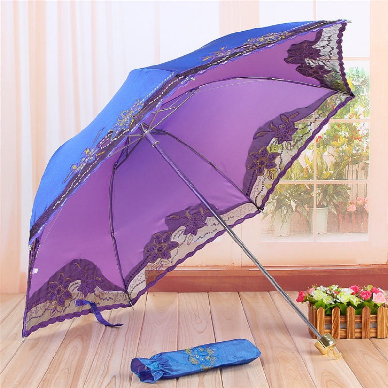 蕾丝伞蕾丝花边雨伞复古绣花太阳伞防紫外线遮阳女轻晴雨两用折叠