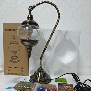 Handmade DIY Vintage Mosaic Glazed Lamp Material Bag Activity Hand-made Group-built Self-adhesive Bedroom Swan Neck Table Lamp
