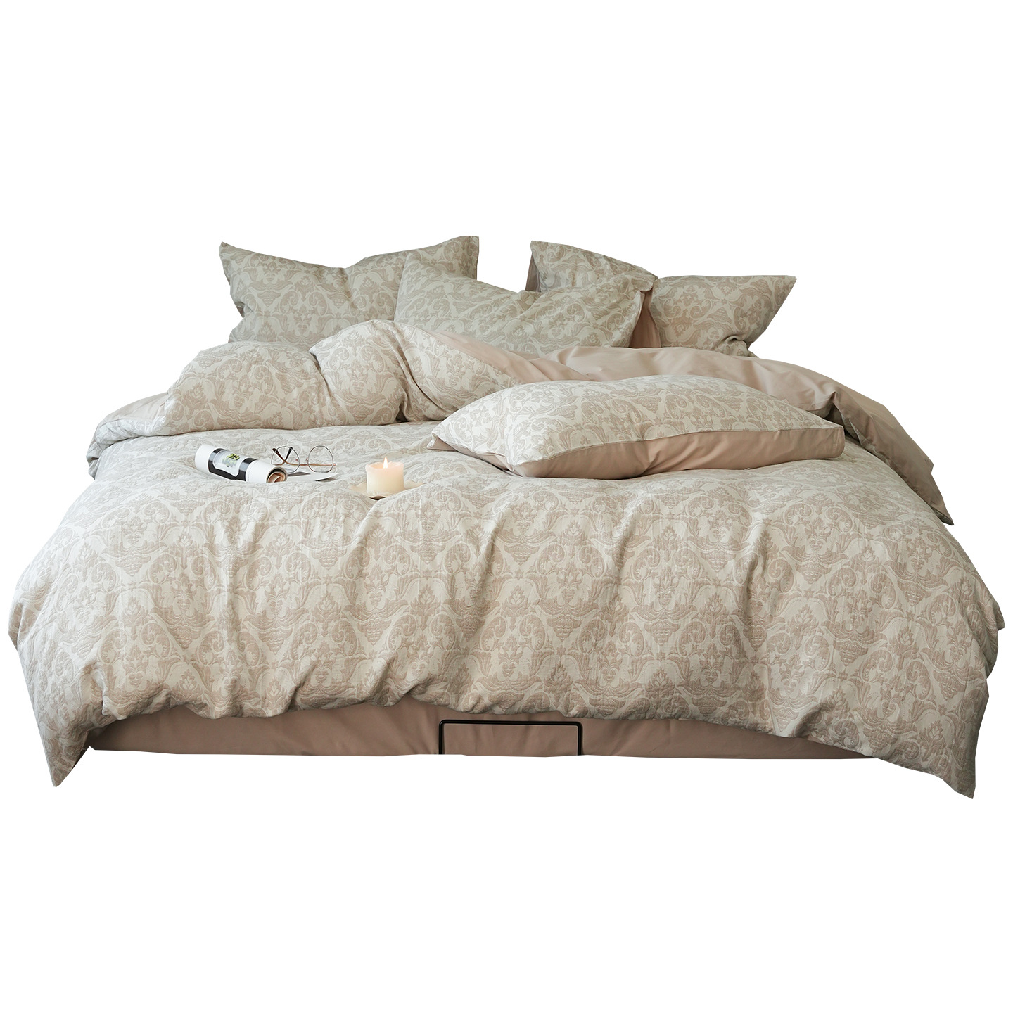 Cama de hilo de tres capas de cuatro piezas de algodón puro 2025, nuevo tipo de cuatro estaciones de sábanas de colcha de cama desnudas para dormir