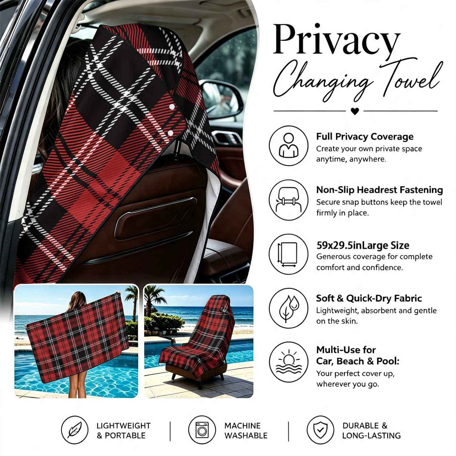 Geometric Bath Towel Car Seat Cover 2-in-1 Microfiber Outdoor Beach Car Dual-Use Universal Seat Cushion