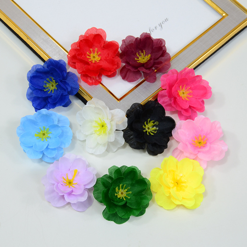 仿真桃花花朵樱花花头花盒配花舞蹈服装饰品拍摄道具diy头饰假花
