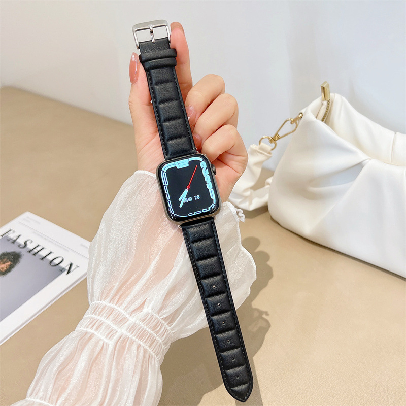 Applicable iwatch strap cowhide Apple watch strap applewatch7 strap 6 Generation 5/4 air vest