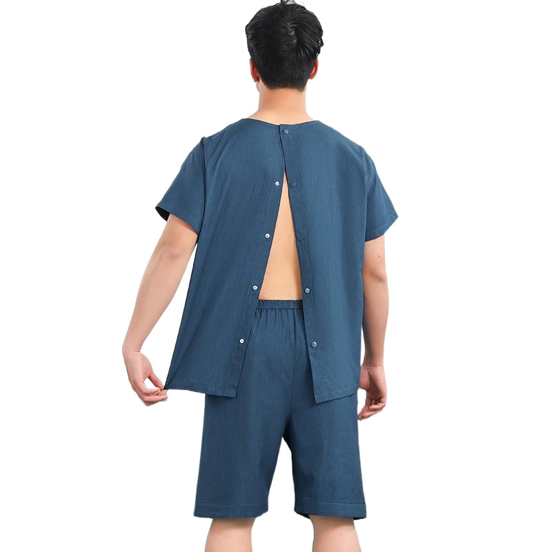 (2개) 뜸마사지복 병원면 땀찜복 앞뒤 가디건 물리치료 침술 특수복 긁는 마사지복