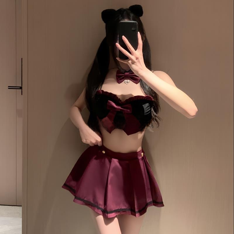 (2개) 섹시한 순수한 욕망 캠퍼스 학생 원피스 중등 SAIMEN 세트 JK 유니폼 유혹 무료 PLEATED 세트 섹시한 속옷