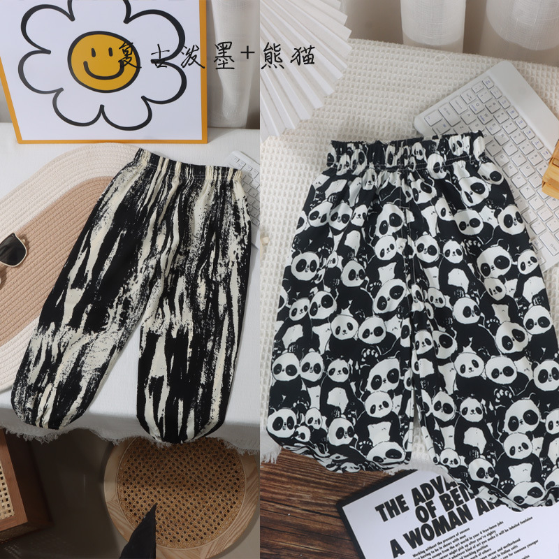 Pantalones infantiles de verano para niños, pantalones de nueve puntos para mujeres, pantalones anti-mosquitos coreanos, pantalones de lámpara, dos paquetes image 13