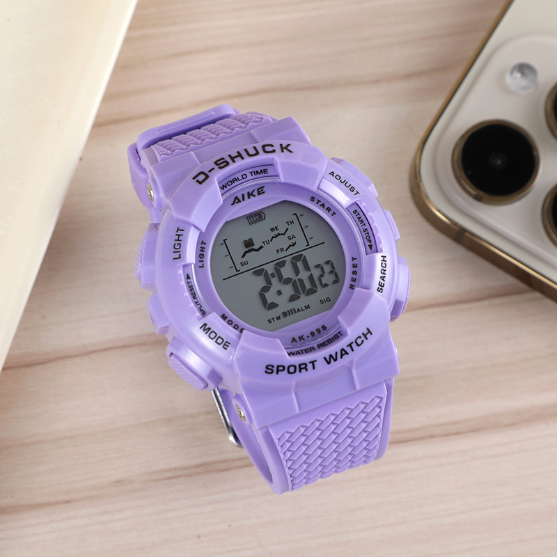 Reloj electrónico deportivo de tendencia para estudiantes de secundaria anti-caída multifuncional Cool Nightlight Reloj electrónico impermeable