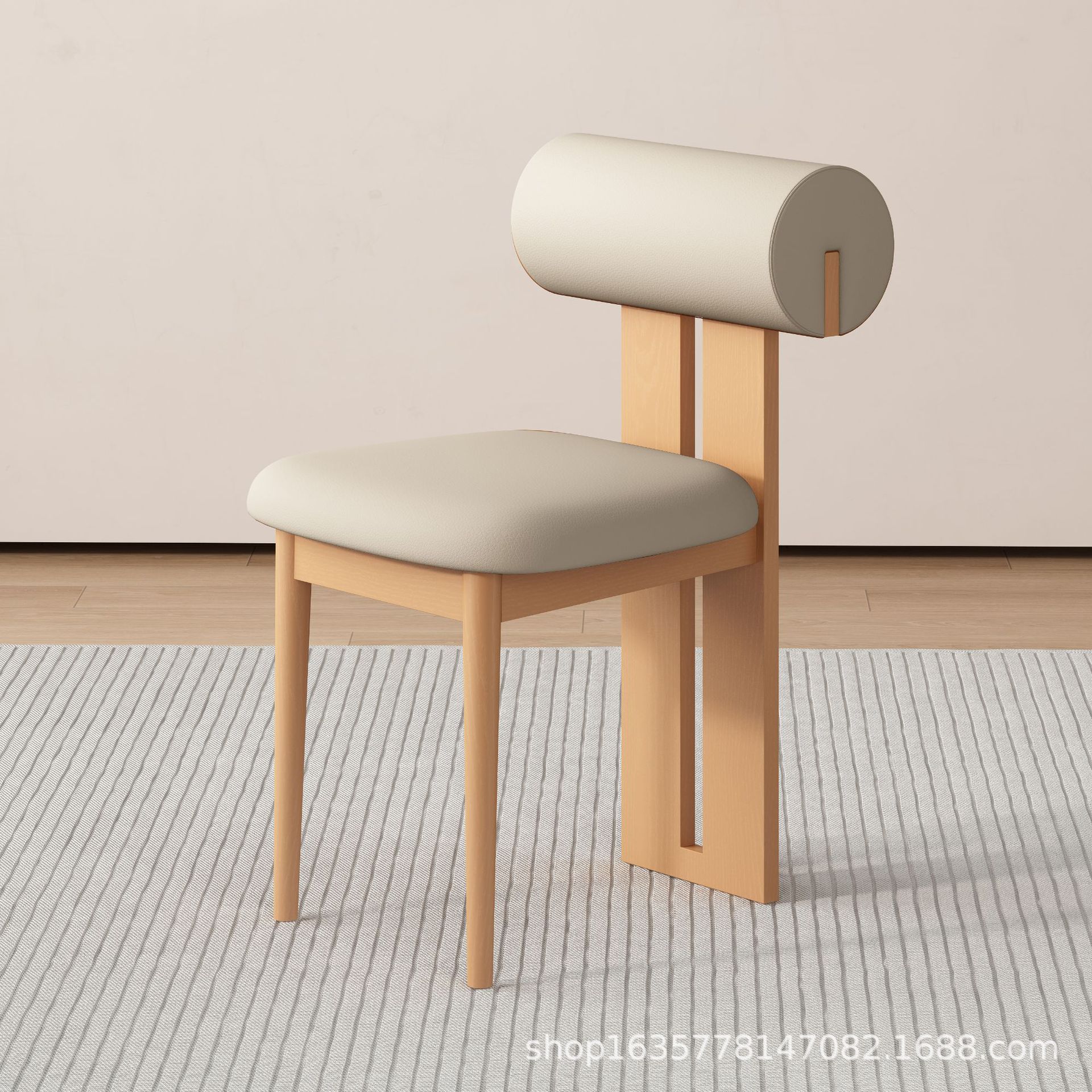 Silla de comedor de madera maciza medieval francesa retro silla de respaldo doméstica diseñador nórdico silla de hipopótamo casual fábrica de origen