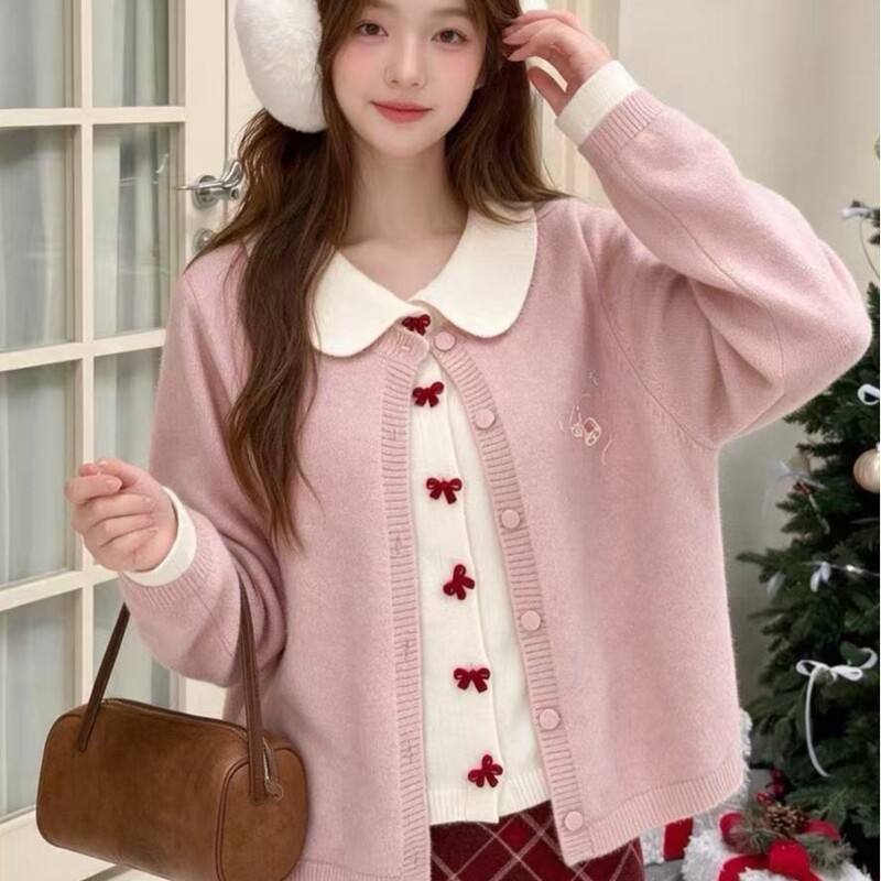 Plus-size women's clothing: Winter inner wear for plus-size women, can be worn as outerwear, red New Year's and zodiac year faux two-piece sweater for women Plus-size women's clothing: Winter inner wear for plus-size women, can be worn as outerwear, red New Year's and zodiac year faux two-piece sweater for women