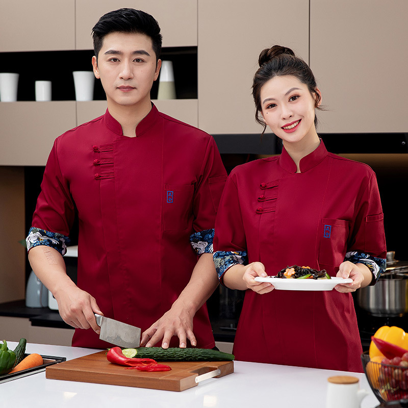 Chef work clothes men's long-sleeved autumn and winter hotel dining kitchen work clothes women's pastry baking waterproof oil-proof chef clothes Chef work clothes men's long-sleeved autumn and winter hotel dining kitchen work clothes women's pastry baking waterproof oil-proof chef clothes