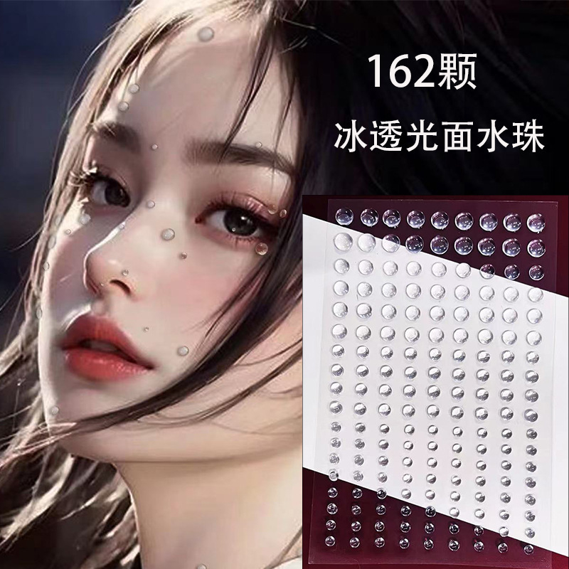 Transparent Water Drop Stickers, Diamond Stickers, Eye Makeup, Bright Diamonds and Flash Diamonds, Self-Adhesive Makeup Stickers, Shiny Kidsren's Performance