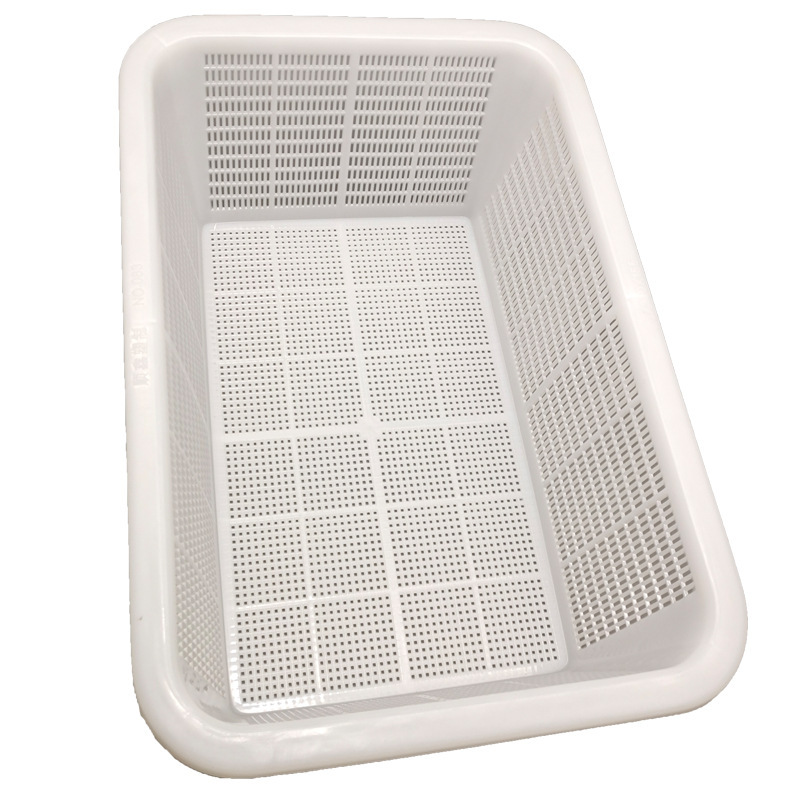 Cesta de agua para lavar verduras, tamiz, marco de drenaje de agua, cesta de cocina, cesta de plástico rectangular gruesa, cesta hueca para lavar verduras