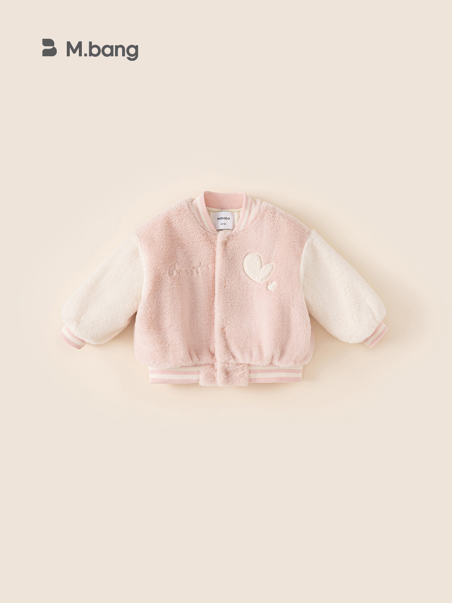 Yubao ropa infantil chaqueta de béisbol para niños otoño y invierno niñas chaqueta de algodón extranjero con lana gruesa para niñas