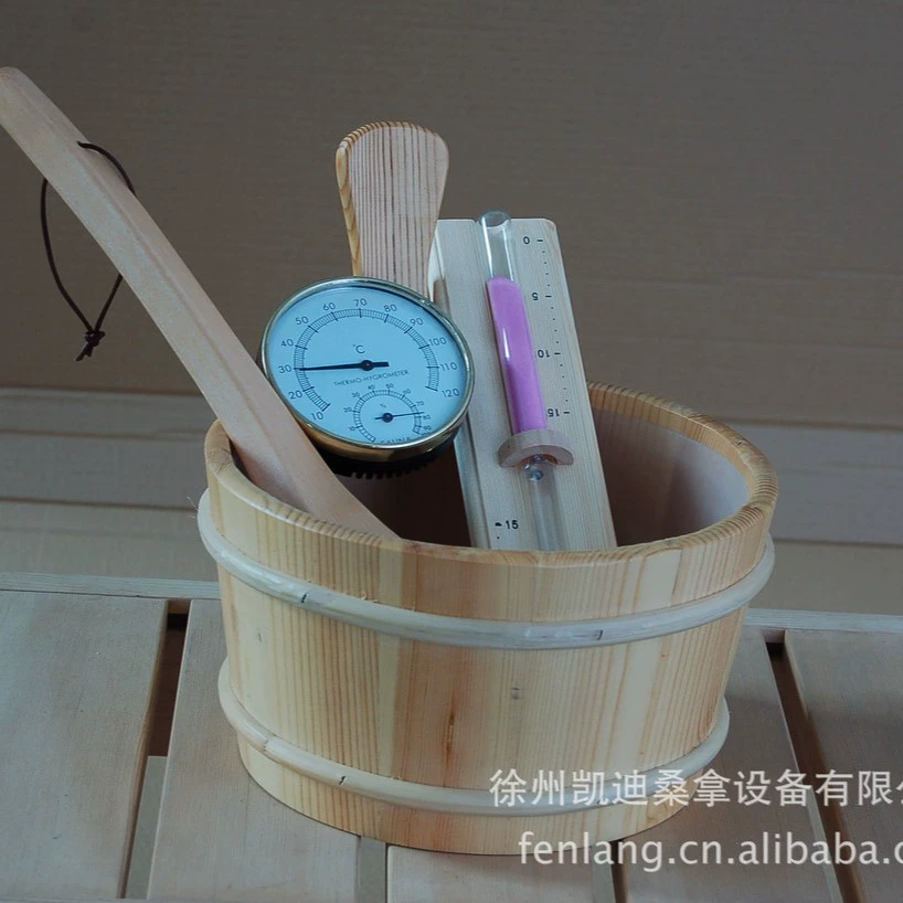 Xuzhou Kaidi Sauna производит и поставку деревянной бочки, деревянной ложки, измеритель температуры и влажности, набор песочных часов KD-004E
