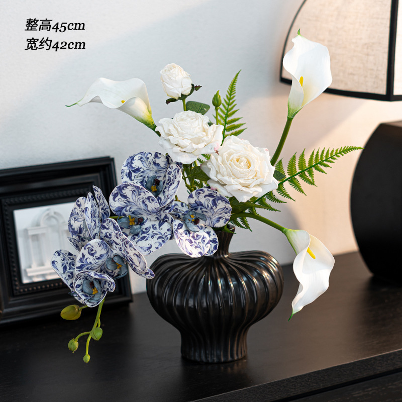メーカー卸売デザイン胡蝶蘭造花花束リビングルームの装飾品造花装飾花テーブルフラワーアレンジメント|undefined