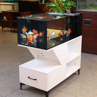 South American Native Self-Circulating Fish Tank Base Cabinet Desktop Stream Side Filter Ultra-Clear Glass Viewing Aquarium Stream Tank