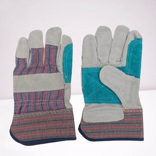 电焊手套白布二指加托耐磨耐高温短款牛皮搬运工干活电焊专用手套