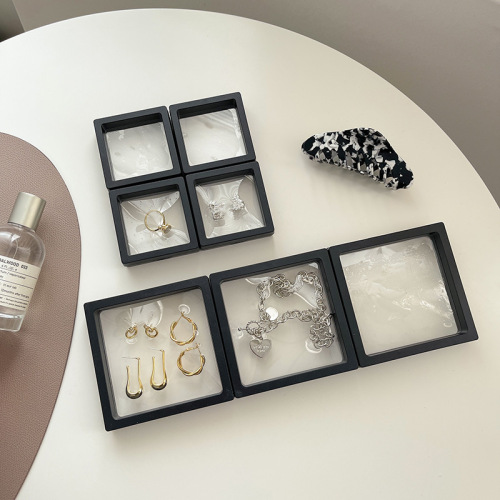 Fashion transparent film box earrings bracelet jewelry storage box portable anti-oxidation PE film ear clip necklace gift box
